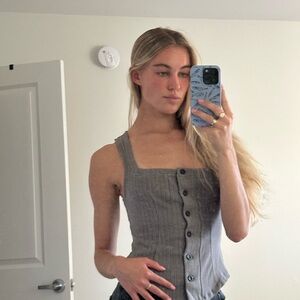Urban Outfitters Gray Button-Front corset